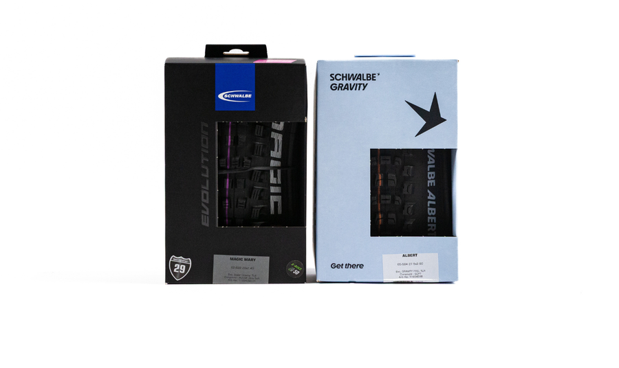 Set Pneus VTT Schwalbe Magic Mary + Albert Radial Mullet - Addix Ultra Soft - Super Gravity - Tubeless Easy 6 / Gravity Pro - Addix Soft - Tubeless Ready