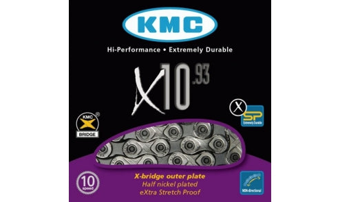 Chaine 10 vitesses grise - 114 maillions - KMC