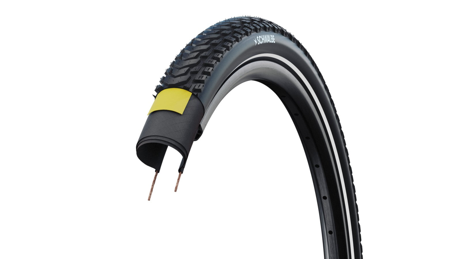 Pneu vélo Schwalbe Marathon Mondial 26 pouces avec protection Raceguard et gomme Addix pour durabilité et performance